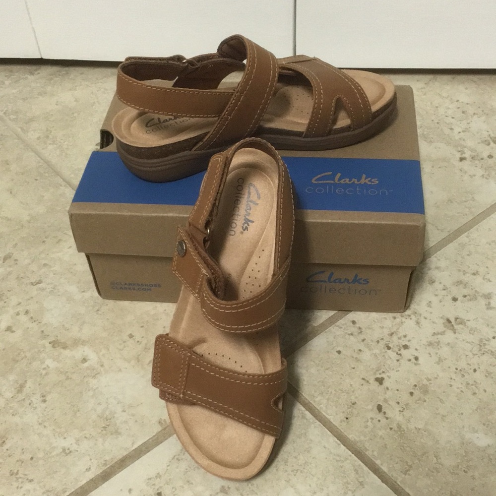 Tan/Light Brown, Clarks, Sandals (Women's 5) - Picture 2 of 11